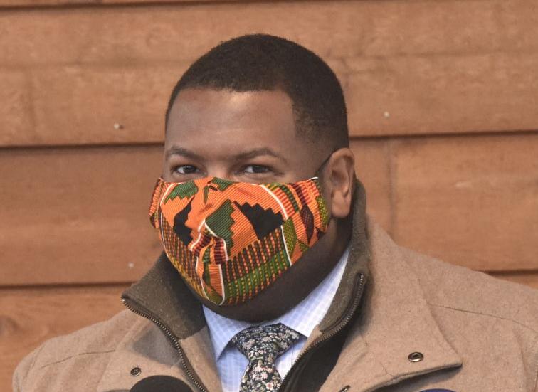 John Tate II at River Bend Nature Center during pro-Biden campaign event led by Pete Buttigieg
